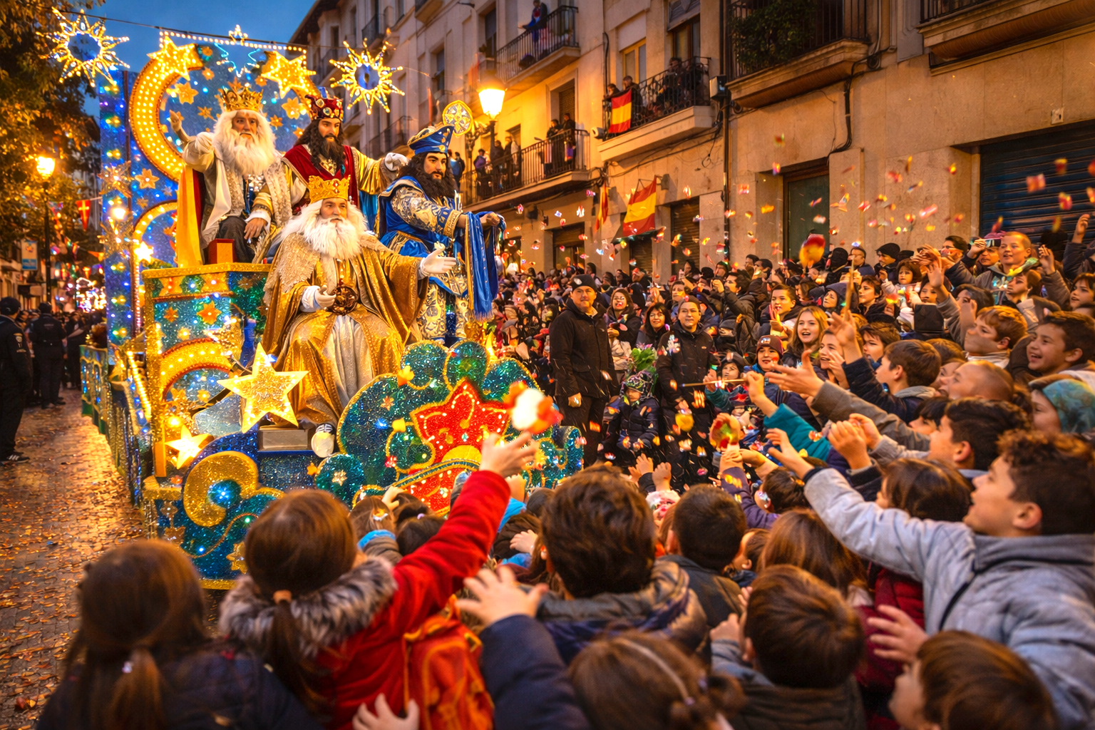 Cabalgata de Reyes in Spain on 6 enero