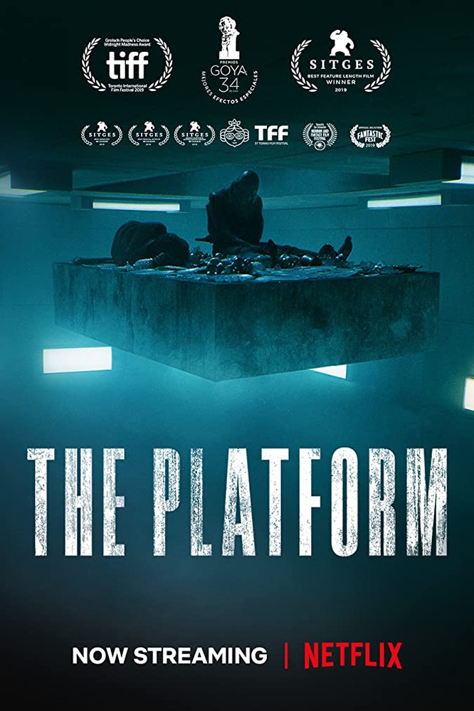 Poster for El hoyo (The Platform), a show that helps with Spanish listening comprehension